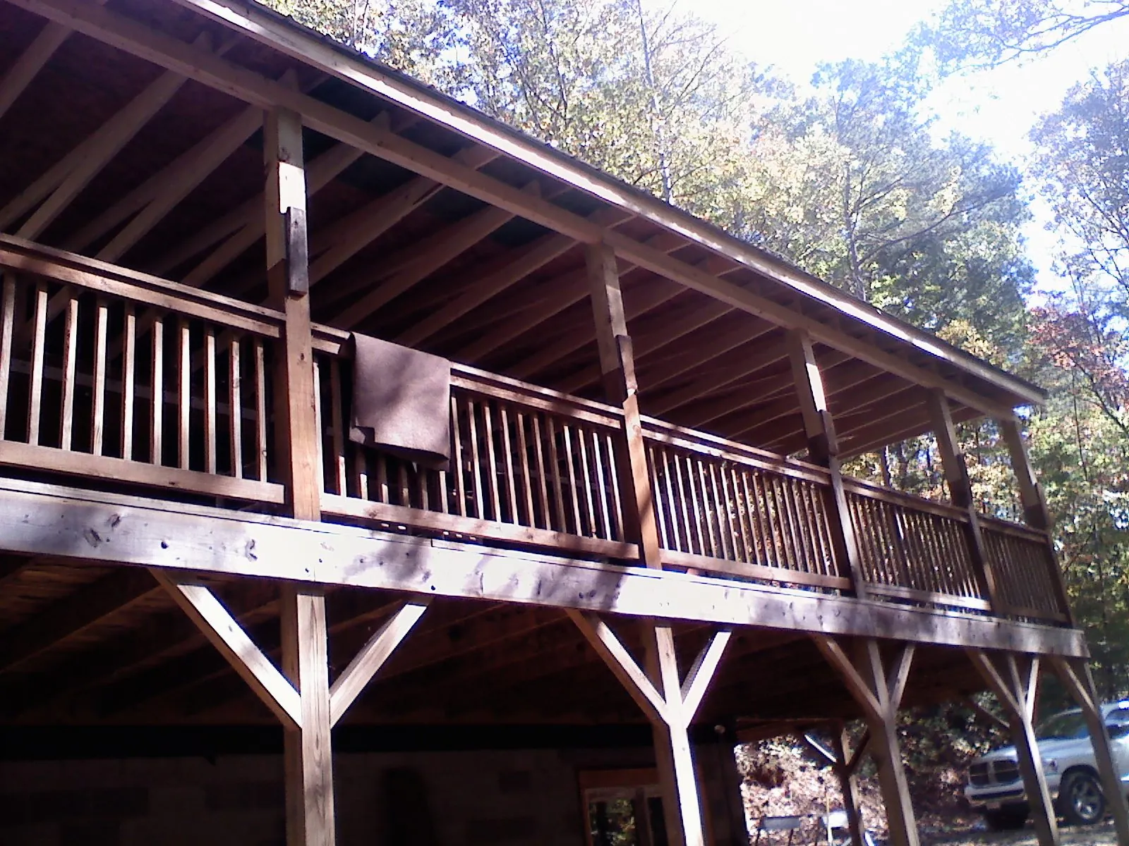Timber framing under a new elevated porch and deck — Roof Leak Repair in Warrenville by Roofing Brothers